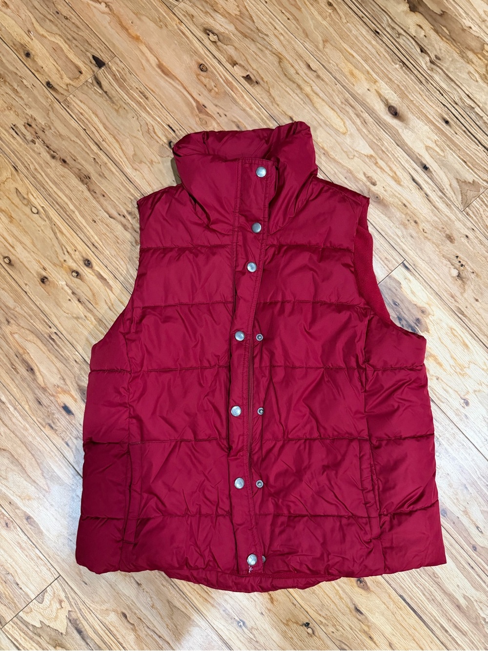 Old Navy Bright Red Quilted Puffer Vest